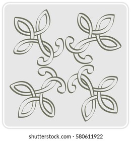 monochrome icon with Celtic art and ethnic ornaments for your design