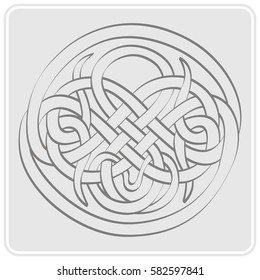 monochrome icon with Celtic art and ethnic ornaments for your design