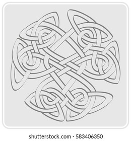 monochrome icon with Celtic art and ethnic ornaments for your design