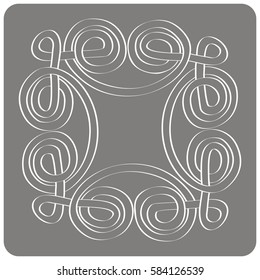 monochrome icon with Celtic art and ethnic ornaments for your design