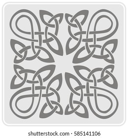  monochrome icon with Celtic art and ethnic ornaments for your design