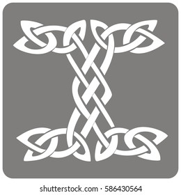 monochrome icon with Celtic art and ethnic ornaments for your design