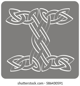 monochrome icon with Celtic art and ethnic ornaments for your design