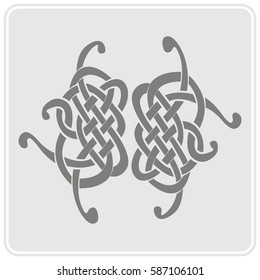 monochrome icon with Celtic art and ethnic ornaments for your design