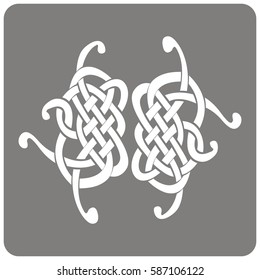 monochrome icon with Celtic art and ethnic ornaments for your design