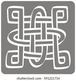 monochrome icon with Celtic art and ethnic ornaments for your design