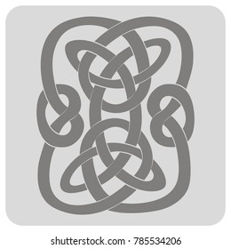 monochrome icon with Celtic art and ethnic ornaments