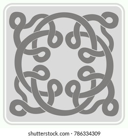 monochrome icon with Celtic art and ethnic ornaments
