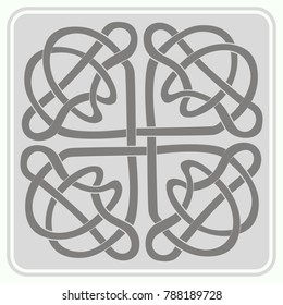 monochrome icon with Celtic art and ethnic ornaments for your design