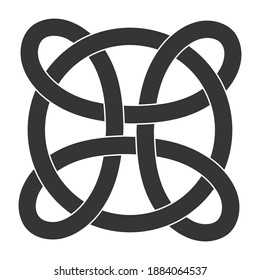 monochrome icon with Celtic knot art and ethnic ornaments