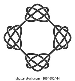 monochrome icon with Celtic knot art and ethnic ornaments