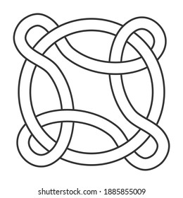 monochrome icon with Celtic knot art and ethnic ornaments