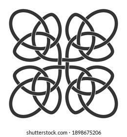 monochrome icon with Celtic knot ethnic art ornaments