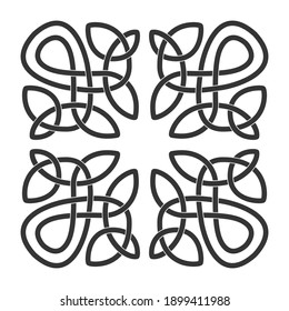 monochrome icon with Celtic knot ethnic art ornaments