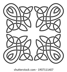 monochrome icon with Celtic knot ethnic art ornaments