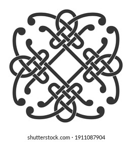 monochrome icon with Celtic knot ethnic art ornaments