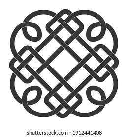 Monochrome Icon With Celtic Knot Ethnic Art Ornaments