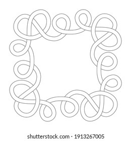 monochrome icon with Celtic knot ethnic art ornaments