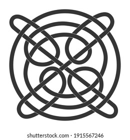 monochrome icon with Celtic knot ethnic art ornaments