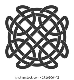 monochrome icon with Celtic knot ethnic art ornaments