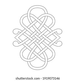 monochrome icon with Celtic knot ethnic art ornaments