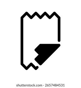 Monochrome Icon of an Empty Receipt or a Blank List Template