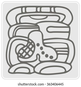 monochrome icon with glyphs of the Maya Night Lord (G8)