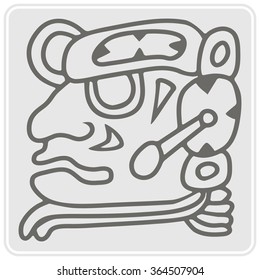 monochrome icon with glyphs of the Maya periods calendar names for your design