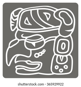 monochrome icon with glyphs of the Maya periods calendar names for your design