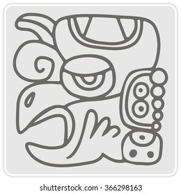 monochrome icon with glyphs of the Maya periods calendar names for your design