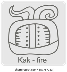  monochrome icon with glyphs of the Mayan writing  for your design