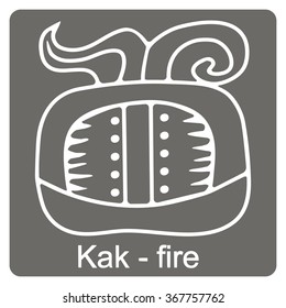  monochrome icon with glyphs of the Mayan writing  for your design