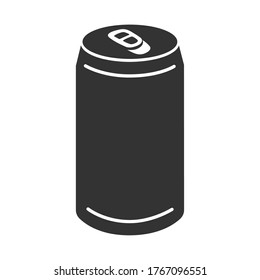 Monochrome Icon Illustration Of Aluminum Can.