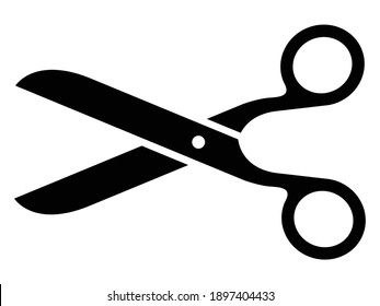 Monochrome icon illustration of scissors