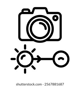 Monochrome Icon Lineal Style Vector Illustration