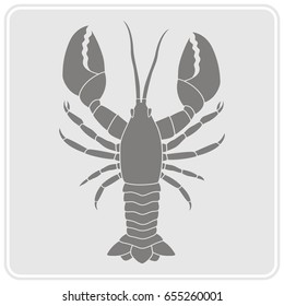 monochrome icon with lobster for your design