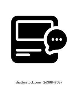 Monochrome Icon for Messaging or Live Support on a Device