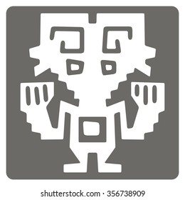 monochrome icon with Peruvian Indians art and ethnic ornaments for your design