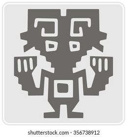 monochrome icon with Peruvian Indians art and ethnic ornaments for your design