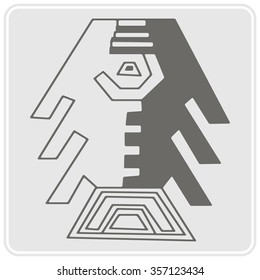 monochrome icon with Peruvian Indians art and ethnic ornaments for your design