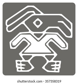 monochrome icon with Peruvian Indians art and ethnic ornaments for your design