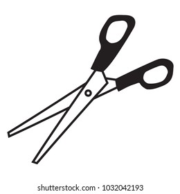 Monochrome icon with scissors