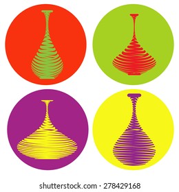monochrome icon set with amphora