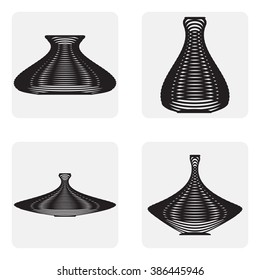 monochrome icon set with amphora