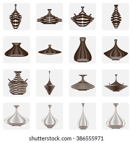 monochrome icon set with amphora