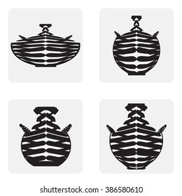 monochrome icon set with amphora