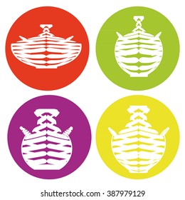 monochrome icon set with amphora
