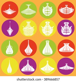 monochrome icon set with amphora