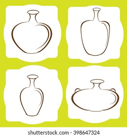monochrome icon set with amphora