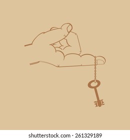 monochrome icon set with hand
